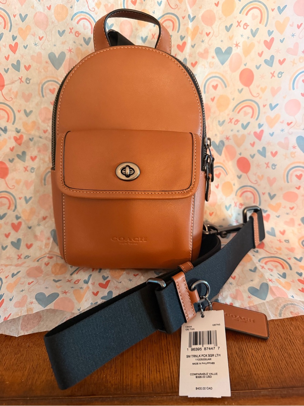 Coach Tan Leather Mini Backpack Sling